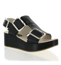 Marta Jonsson black leather wedge