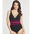 Shaping Colour Block Stripe Swimsuit