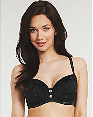 Noir Underwired Sweetheart Bikini Top