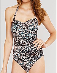 Abstract Print Bandeau Shaping Swimsuit