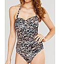 Abstract Print Bandeau Shaping Swimsuit