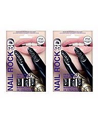 2 Sets of Nail Rock Doodad Black Wraps