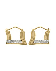 9ct Gold Crystalique Groove Earrings