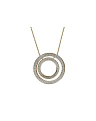 9ct Gold 2 Tone DC Dble Circle Necklace