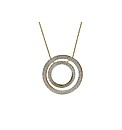 9ct Gold 2 Tone DC Dble Circle Necklace