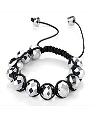 Silver Colour Glass Bead Ball Bracelet