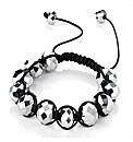 Silver Colour Glass Bead Ball Bracelet