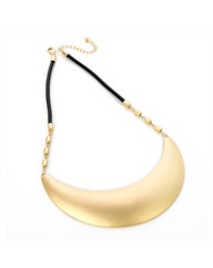 Gold Coloured Half Moon Cord Necklace