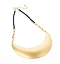 Gold Coloured Half Moon Cord Necklace