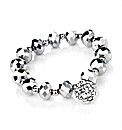 Silver Colour Glass Bead Ball Bracelet