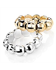 Silver and Gold Coloured Bracelet Set