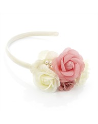 Ivory Coloured Peach Flower Headband