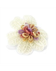Ivory Coloured Wool Look Flower Clip