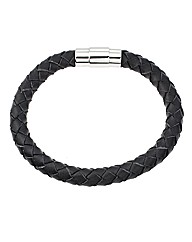Black Bracelet with Steel Fastener