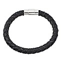 Black Bracelet with Steel Fastener