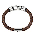 Brown Leather Look Bead Bracelet