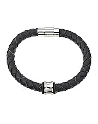 Black Concave Bead Bracelet