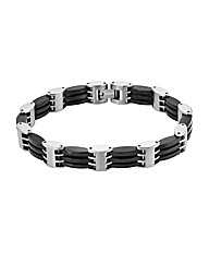 Titanium and Black Gents Bracelet