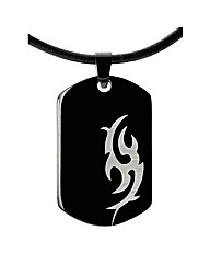 Titanium Gents Tribal Design Dog Tag