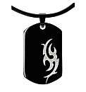 Titanium Gents Tribal Design Dog Tag
