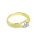 9CT Yellow Gold and Rhodium Love Ring