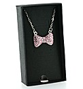 Pink Crystal Bow Pendant