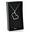 Off Set Crystal Heart Pendant