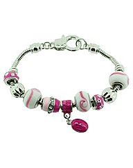 Pink Bead Charm Bracelet