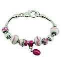 Pink Bead Charm Bracelet