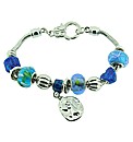 Blue Bead Charm Bracelet
