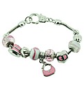 Pink Bead Charm Bracelet