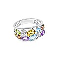 9ct White Gold Multi Stone Band Ring