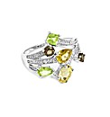 9ct White Gold Chunky Multi Stone Ring