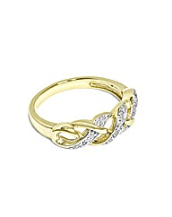 Ladies 9ct Yellow Gold Lattice Dia Ring