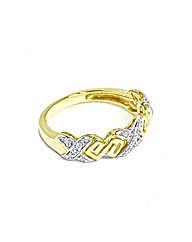 9ct Yellow Gold Dia Set Kiss Style Ring
