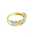 9ct Yellow Gold Dia Set Kiss Style Ring