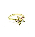 9ct Yellow Gold Multi Stone Flower Ring