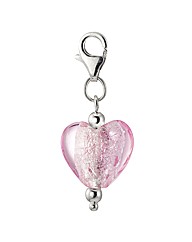 Silver and Pink Murano Glass Charm