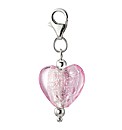 Silver and Pink Murano Glass Charm