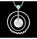 Silver Mother of Pearl Disc Pendant