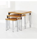 Boston Nest of Tables - Chrome & Beech