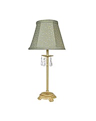 Marriot Cream Table Lamp - Green Shade