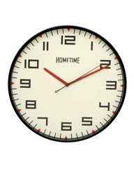 Wall Clck Black/Retro Dial/Red Hand 30cm