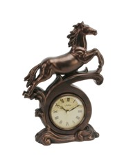 Horse Mantel Clock Bronze effect