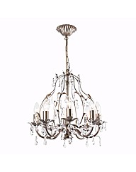 Cassa 8 Light Brushed Gold Chandelier