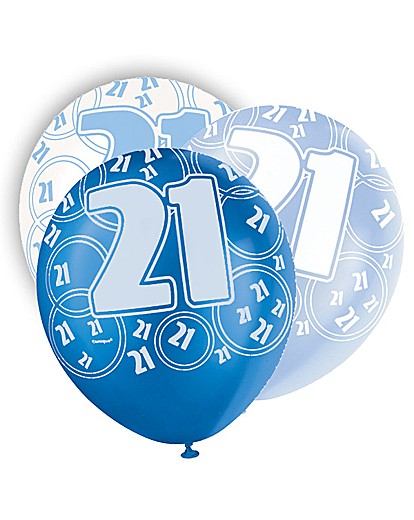 Glitz 12" Birthday Balloons Age 21 x 6 Glitz 12" Birthday Balloons Age 21 x 6