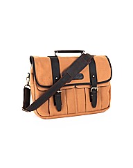 Woodland Leather Canvass Waxy Satchel