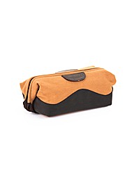 Woodland Leather Canvass Waxy Wash Bag
