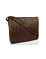 Woodland Leather Flap Messenger Bag