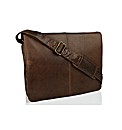 Woodland Leather Flap Messenger Bag
